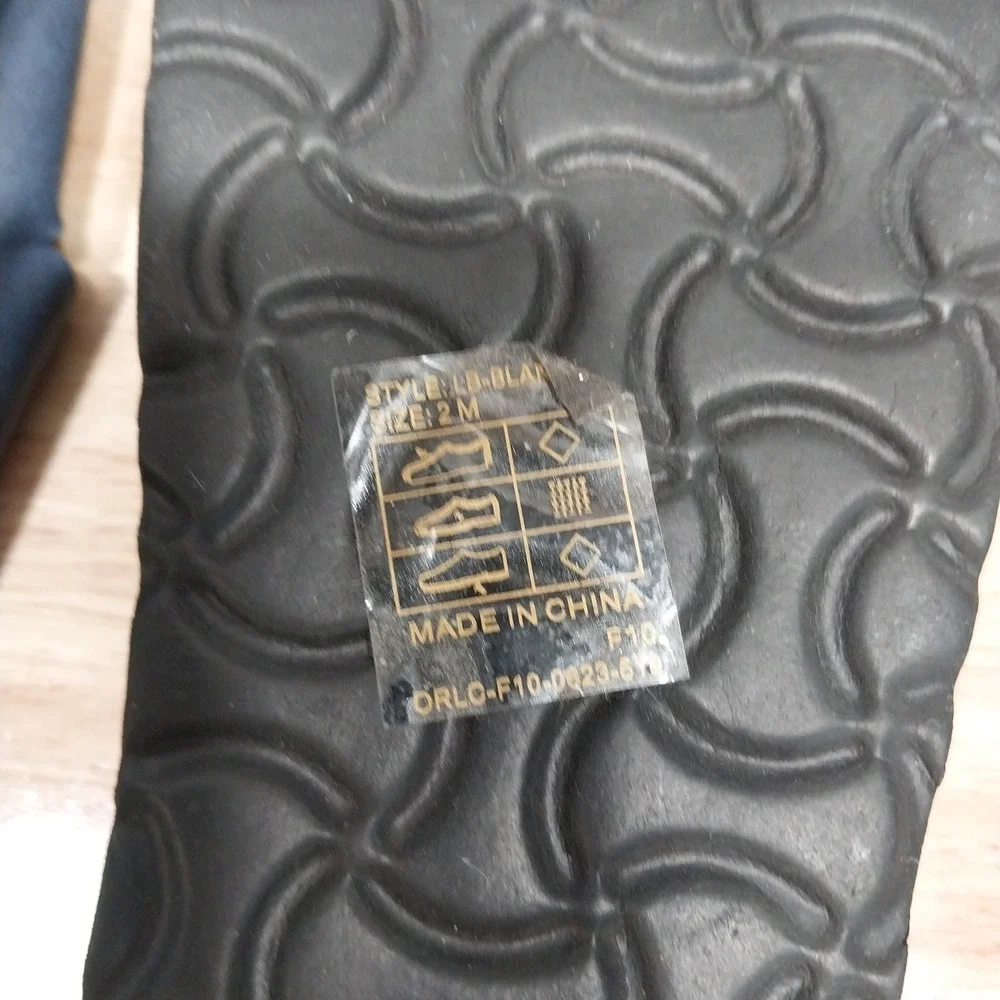 Lucky Brand Kids Slide Sandals Double Buckle Size 2M Navy Blue
